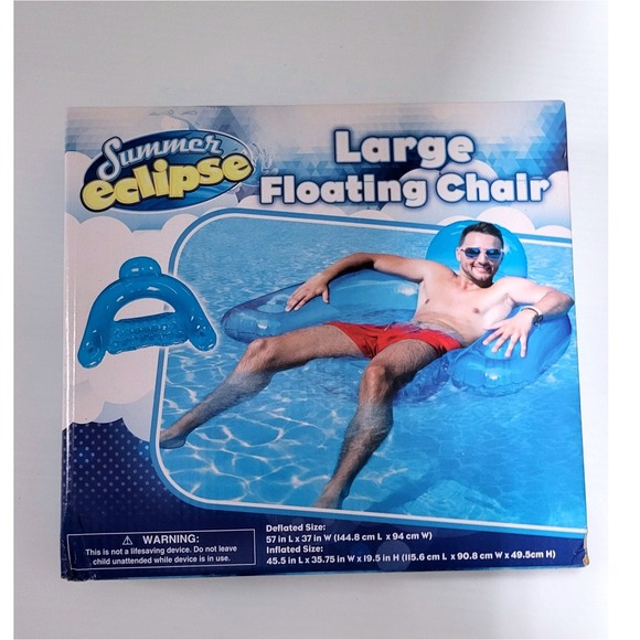 Summer Eclipse Large Floating Chair Pool Lake River Inflatable Lounge‎ - Picture 1 of 3